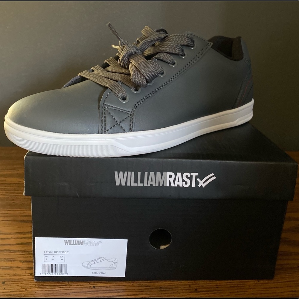 WILLIAM RAST Men gray casual sneakers with white sole sz 9